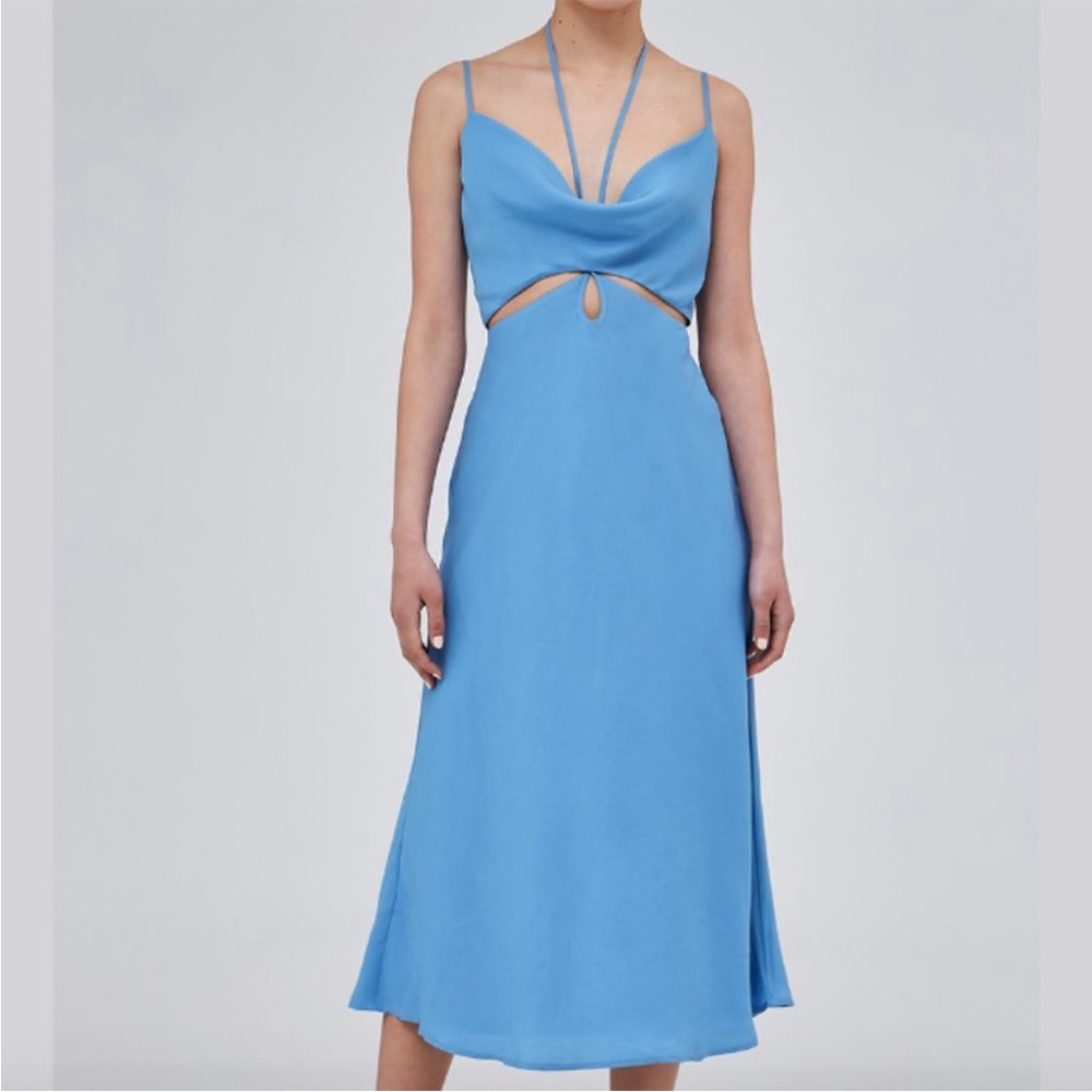 Blue new without tags CMEO dress